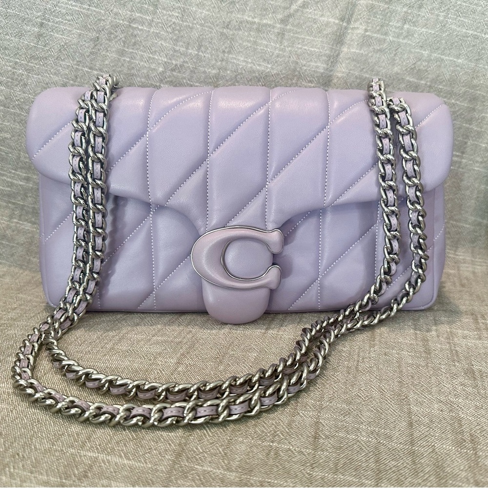 💜 Coach Quilted Pillow Tabby Chain Shoulder Bag — Lavender